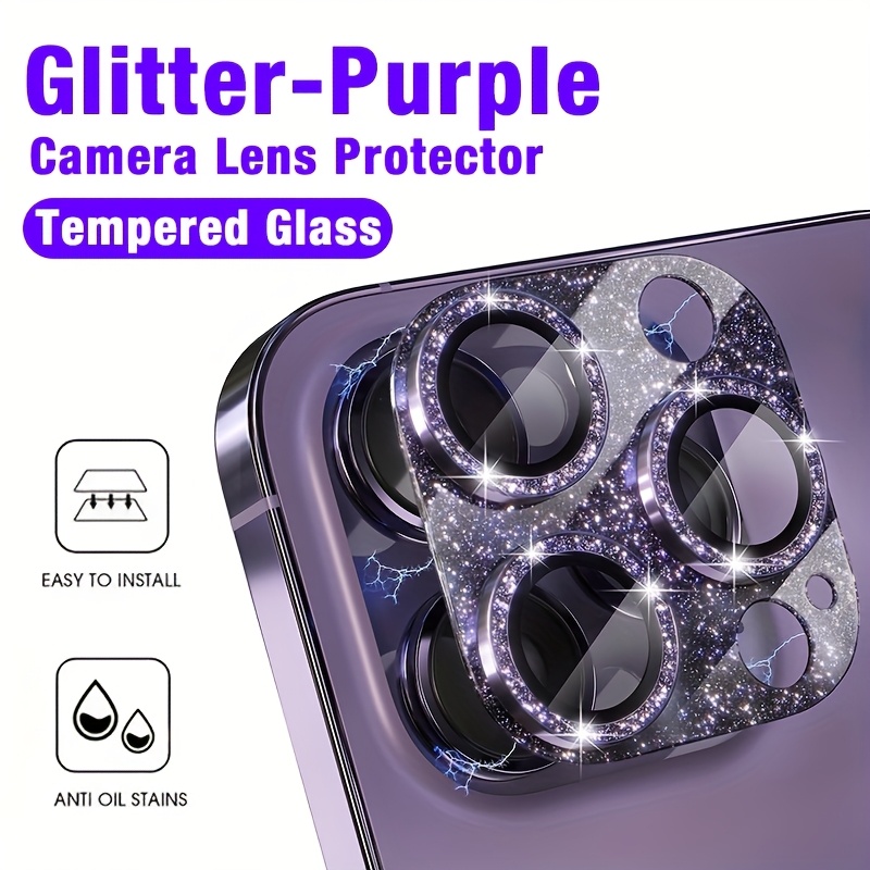 1 Pcs Glitter-Purple Camera Le - đánh giá và giá Tempered Glass Screen 9H