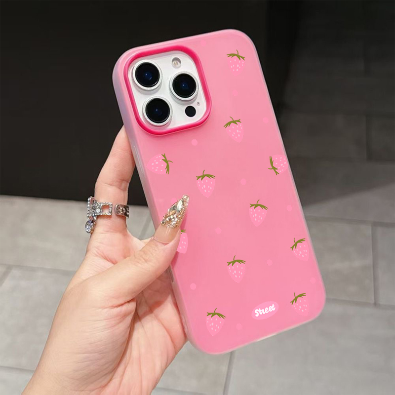 Sweet Pink Strawberry Pattern  - đánh giá và giá Xiaomi Redmi Note 13