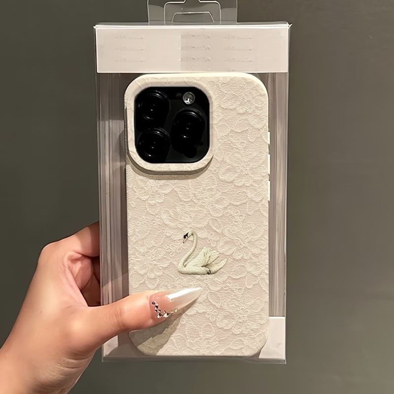 Lace Swan Pattern Lychee Textu - đánh giá và giá Apple Iphone 15