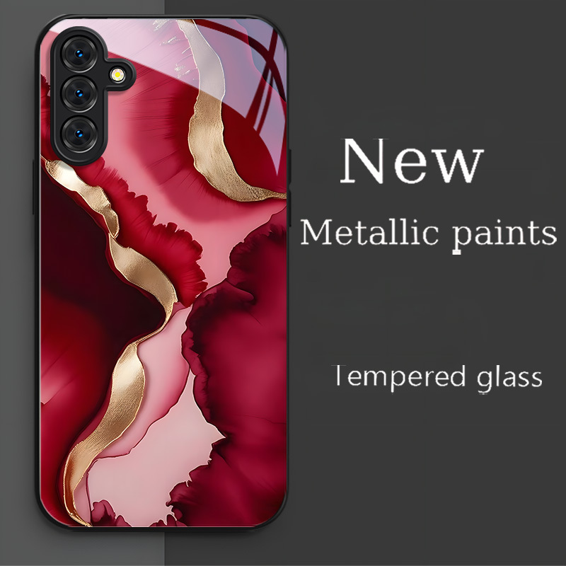 Red textured pattern glass pho - đánh giá và giá Samsung Galaxy S25